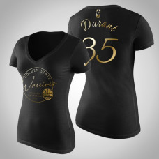 Women's Golden State Warriors Kevin Durant #35 Golden Edition Handwriting T-Shirt  -  Black