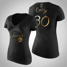Women's Golden State Warriors Stephen Curry #30 Golden Edition Handwriting T-Shirt  -  Black