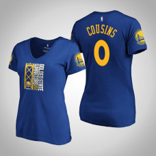 Women's Golden State Warriors DeMarcus Cousins #0 2019 Western Conference Champions Identity V-Neck Royal T-Shirt