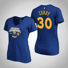 Women's Golden State Warriors Stephen Curry #30 2019 Western Conference Champions Royal T-Shirt