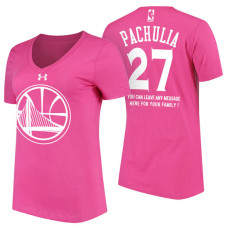 Women's Golden State Warriors #27 Zaza Pachulia Pink Mother's Day T-Shirt