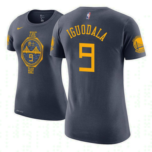 Women's Golden State Warriors #9 Andre Iguodala Gray City T-Shirt