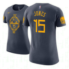 Women's Golden State Warriors #15 Damian Jones Gray City T-Shirt