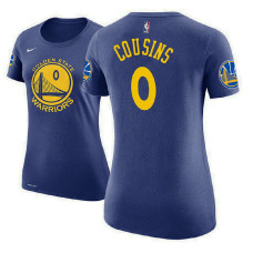Women's Golden State Warriors #0 DeMarcus Cousins Royal Icon T-Shirt