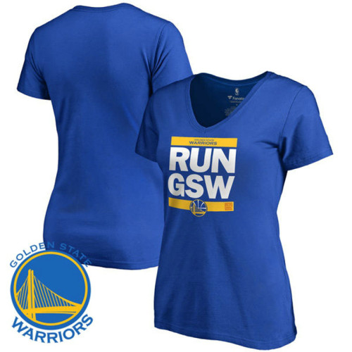 Women's Golden State Warriors Royal RUN-CTY V-Neck T-Shirt Women's Golden State Warriors Royal RUN-CTY V-Neck T-Shirt
