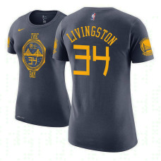 Women's Golden State Warriors #34 Shaun Livingston Gray City T-Shirt Women's Golden State Warriors #34 Shaun Livingston Gray City T-Shirt