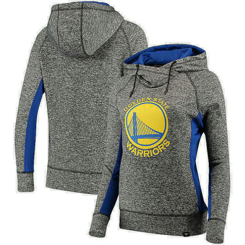 Women's Golden State Warriors Charcoal Royal Static Pullover Hoodie Women's Golden State Warriors Charcoal Royal Static Pullover Hoodie