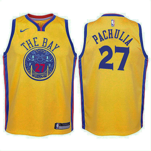 Youth Golden State Warriors #27 Zaza Pachulia Gold City Jersey Youth Golden State Warriors #27 Zaza Pachulia Gold City Jersey