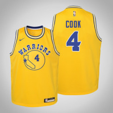 Youth Golden State Warriors #4 Quinn Cook Gold Hardwood Classics 2022 Champions Jersey