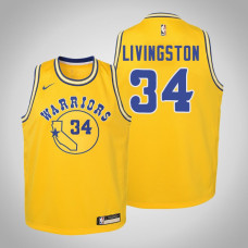 Youth Golden State Warriors #34 Shaun Livingston Gold Hardwood Classics 2022 Champions Jersey