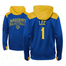Youth Golden State Warriors #1 Damion Lee Royal Outerstuff Off The Court Hoodie