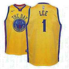 Youth Golden State Warriors #1 Damion Lee Gold City Jersey
