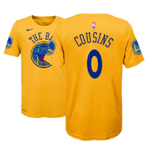 Youth Golden State Warriors #0 DeMarcus Cousins Gold City T-Shirt