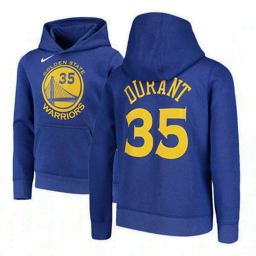 Youth Kevin Durant Golden State Warriors #35 Royal Logo Pullover Hoodie Youth Kevin Durant Golden State Warriors #35 Royal Logo Pullover Hoodie