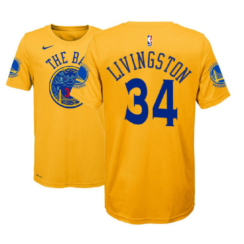 Youth Golden State Warriors #34 Shaun Livingston Gold City T-Shirt Youth Golden State Warriors #34 Shaun Livingston Gold City T-Shirt