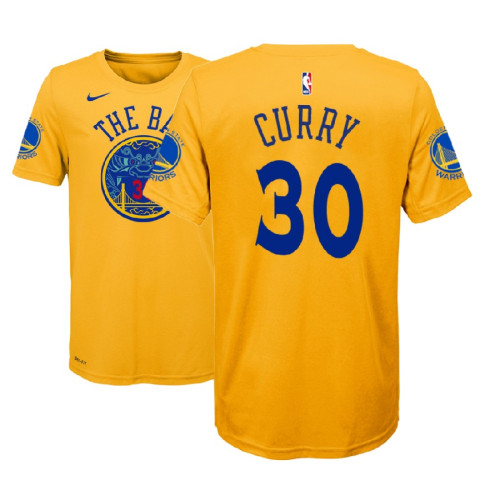 Youth Golden State Warriors #30 Stephen Curry Gold City T-Shirt